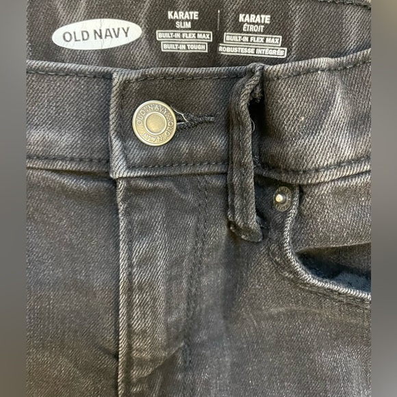 Old navy Kids size 12 dark grey distressed jeans karate slim skinny jeans - Picture 5 of 7